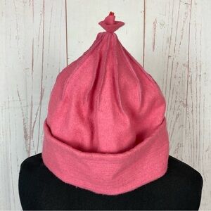 Dept. Department 56 Pink Winter Hat Wool Blend Satin Lining 11.5” Cap Tobbogan
